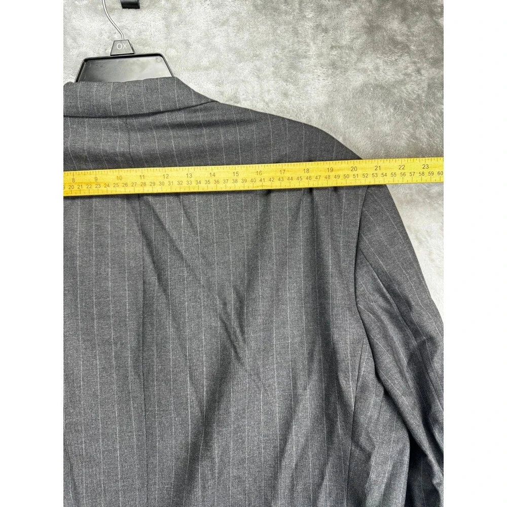 Brooks Brothers 346 Mens Blazer 48L Gray Pinstripe Wool Stretch Luxury